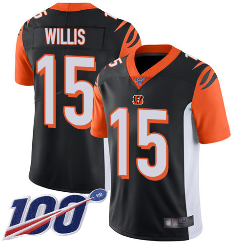 Cincinnati Bengals Limited Black Men Damion Willis Home Jersey NFL Footballl #15 100th Season Vapor Untouchable->cincinnati bengals->NFL Jersey